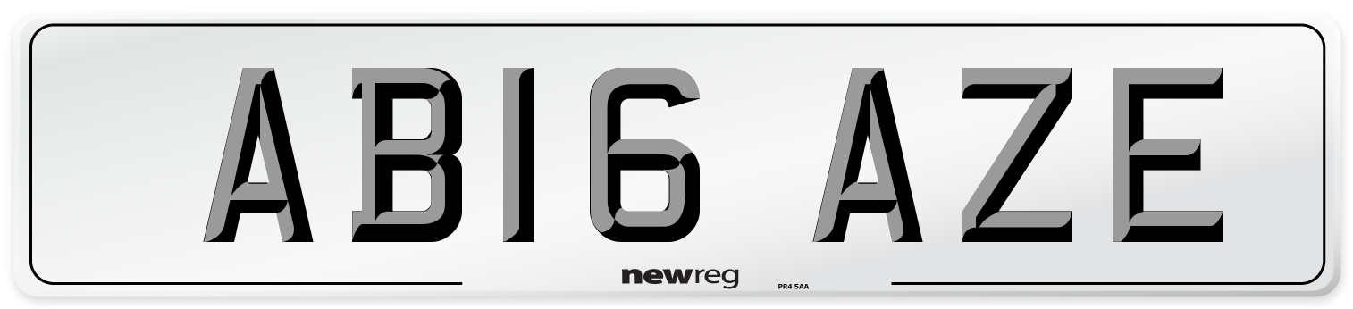 AB16 AZE Number Plate from New Reg